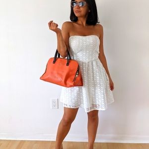 Strapless white summer dress, size S/M